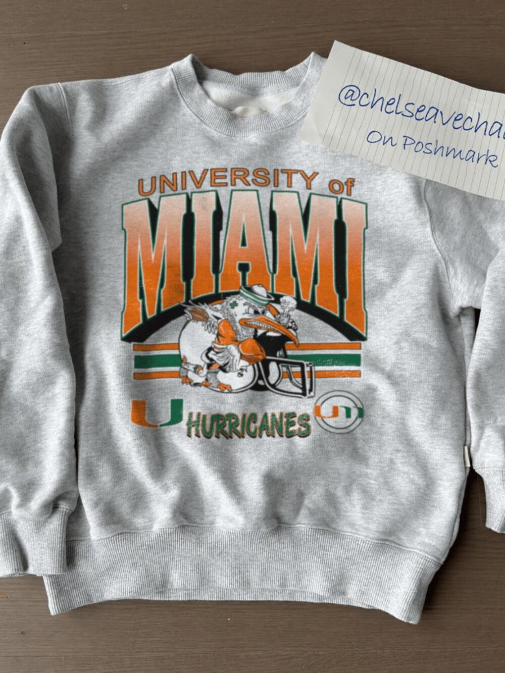 Vintage Miami Hurricanes Sweatshirt, 90s University of Miami Hurricanes Shirt